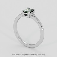 0.78 Ct. Green Sapphire Ring, 14K White Gold 2