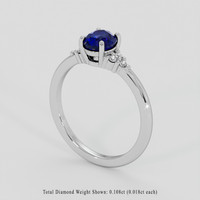 1.15 Ct. Blue Sapphire Ring, 14K White Gold 2