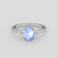 2.11 Ct. Blue Sapphire Ring, 14K White Gold 1