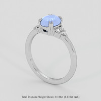2.11 Ct. Blue Sapphire Ring, 14K White Gold 2