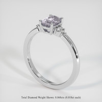 0.94 Ct. Grey Sapphire Ring, 14K White Gold 2
