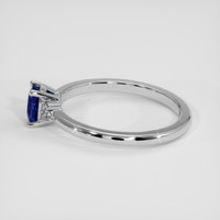 0.50 Ct. Blue Sapphire Ring, 14K White Gold 4