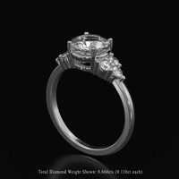 4.07 Ct. White Sapphire Ring, 14K White Gold 2