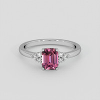 1.05 Ct. Reddish Pink Sapphire Ring, 14K White Gold 1