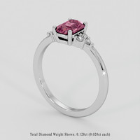 1.05 Ct. Reddish Pink Sapphire Ring, 14K White Gold 2