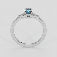 0.86 Ct. Greenish Blue Sapphire Ring, 14K White Gold 3