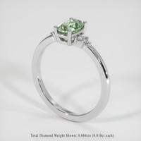 0.97 Ct. Sapphire Ring, 14K White Gold 2