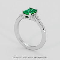 0.95 Ct. Emerald Ring, 18K White Gold 2