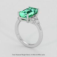 3.84 Ct. Emerald Ring, 18K White Gold 2