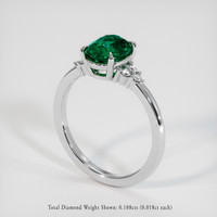 1.37 Ct. Emerald Ring, 18K White Gold 2