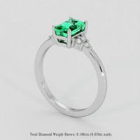 1.49 Ct. Emerald Ring, 18K White Gold 2