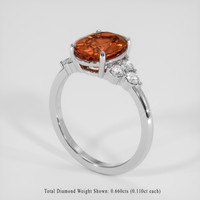 5.37 Ct. Orange Hessonite Garnet Ring, 18K White Gold 2