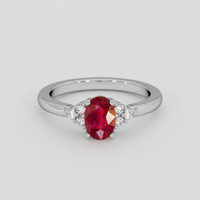 1.06 Ct. Ruby Ring, 18K White Gold 1
