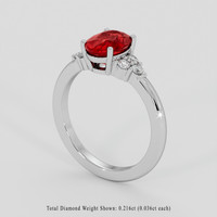 2.31 Ct. Ruby Ring, 18K White Gold 2