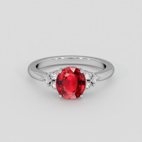 2.36 Ct. Pinkish Red Ruby Ring, 18K White Gold 1
