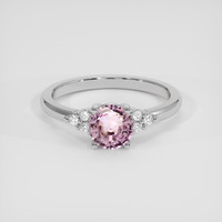 0.94 Ct. Pink Sapphire Ring, 18K White Gold 1