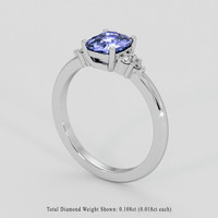 1.20 Ct. Bluish Purple Sapphire Ring, 18K White Gold 2