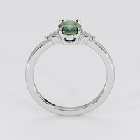 1.14 Ct. Bluish Green Sapphire Ring, 18K White Gold 3