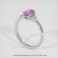 2.82 Ct. Pink Sapphire Ring, 18K White Gold 2