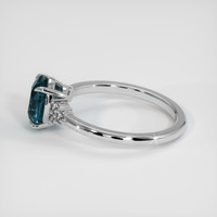 2.00 Ct. Greenish Blue Sapphire Ring, 18K White Gold 4