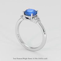 1.73 Ct. Blue Sapphire Ring, 18K White Gold 2