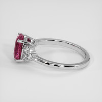 2.20 Ct. Reddish Pink Sapphire Ring, 18K White Gold 4