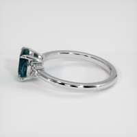 1.48 Ct. Greenish Blue Sapphire Ring, 18K White Gold 4