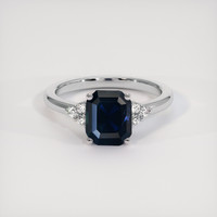 1.61 Ct. Blue Sapphire Ring, 18K White Gold 1