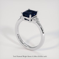 1.61 Ct. Blue Sapphire Ring, 18K White Gold 2