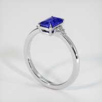 1.05 Ct. Blue Sapphire Ring, 18K White Gold 2