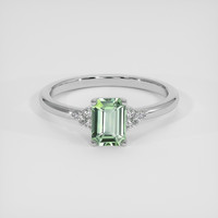 1.12 Ct. Green Sapphire Ring, 18K White Gold 1