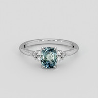 1.83 Ct. Green Sapphire Ring, 18K White Gold 1