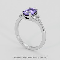 1.67 Ct. Violet Sapphire Ring, 18K White Gold 2