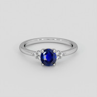 1.15 Ct. Blue Sapphire Ring, 18K White Gold 1