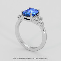 2.62 Ct. Blue Sapphire Ring, 18K White Gold 2