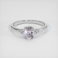 0.94 Ct. Grey Sapphire Ring, 18K White Gold 1