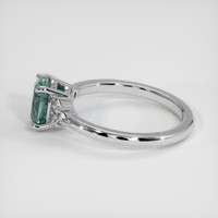 1.39 Ct. Bluish Green Sapphire Ring, 18K White Gold 4