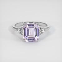 3.55 Ct. Sapphire Ring, 18K White Gold 1