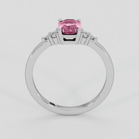 1.05 Ct. Reddish Pink Sapphire Ring, 18K White Gold 3
