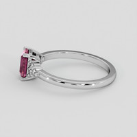 1.05 Ct. Reddish Pink Sapphire Ring, 18K White Gold 4