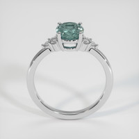 1.48 Ct. Bluish Green Sapphire Ring, 18K White Gold 3