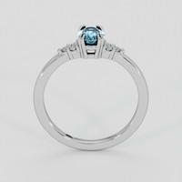 0.86 Ct. Greenish Blue Sapphire Ring, 18K White Gold 3