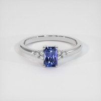 0.73 Ct. Sapphire Ring, 18K White Gold 1