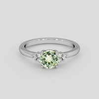1.04 Ct. Yellowish Green Sapphire Ring, 18K White Gold 1