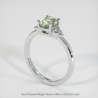 1.44 Ct. Yellowish Green Sapphire Ring, 18K White Gold 2