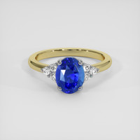 1.92 Ct. Blue Sapphire Ring, 14K White & Yellow 1