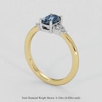 0.98 Ct. Greyish Blue Sapphire Ring, 14K White & Yellow 2