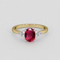 1.07 Ct. Ruby Ring, 18K White & Yellow 1