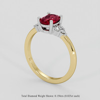 1.07 Ct. Ruby Ring, 18K White & Yellow 2