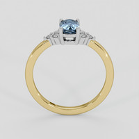 0.98 Ct. Greyish Blue Sapphire Ring, 18K White & Yellow 3
